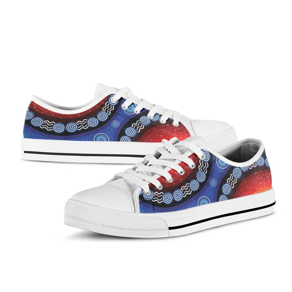 Low Top - Aboriginal Color Dot Painting - Vibe Hoodie Shop