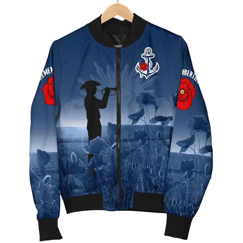 Australia Navy ANZAC Men's Bomber Jacket - Remembering Our Heroes - Vibe Hoodie Shop