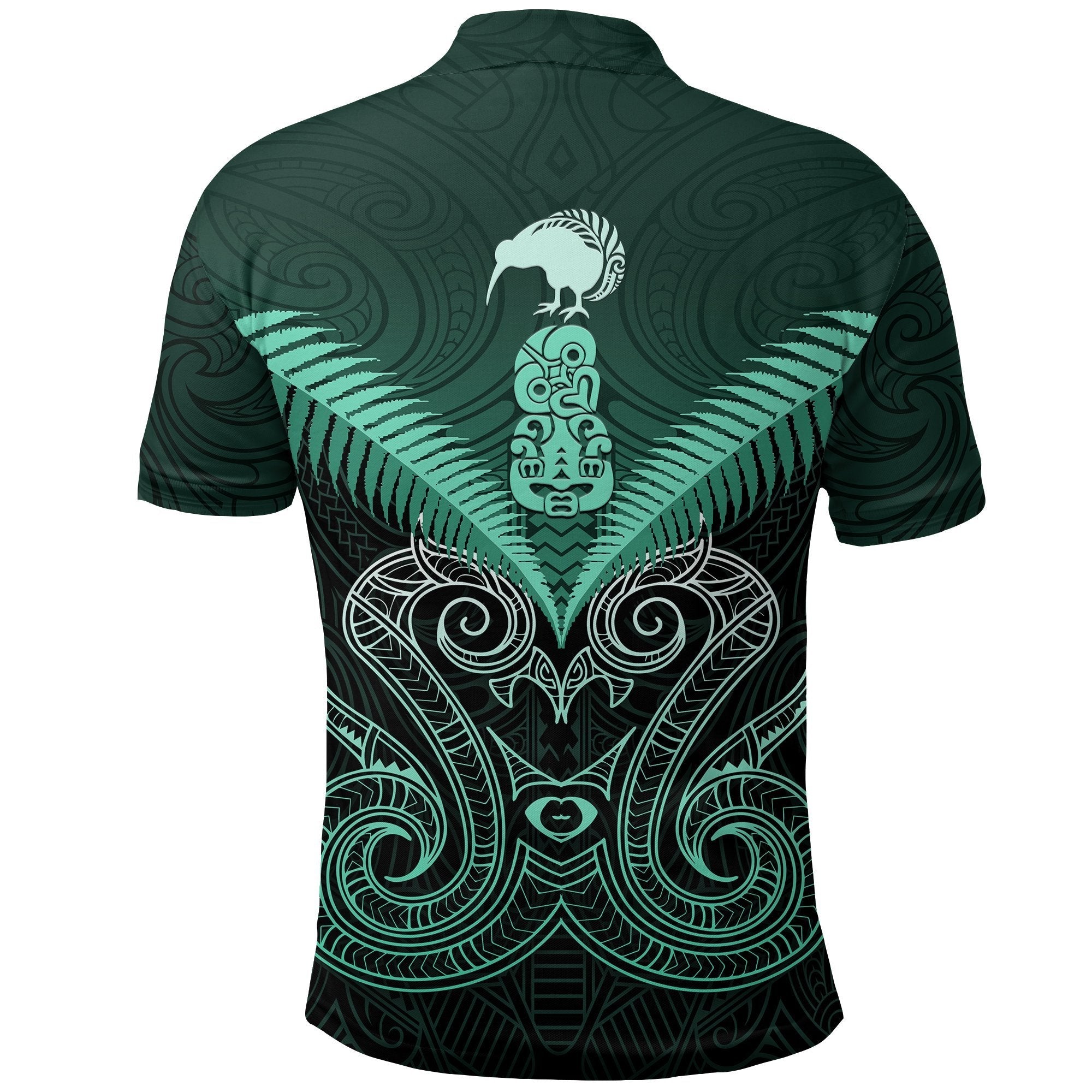 Maori Manaia New Zealand Polo Shirt Turquoise - Vibe Hoodie Shop