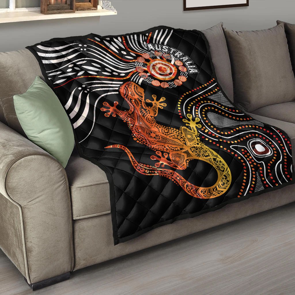 Aboriginal Premium Quilt - Lizard Sunshine - Vibe Hoodie Shop