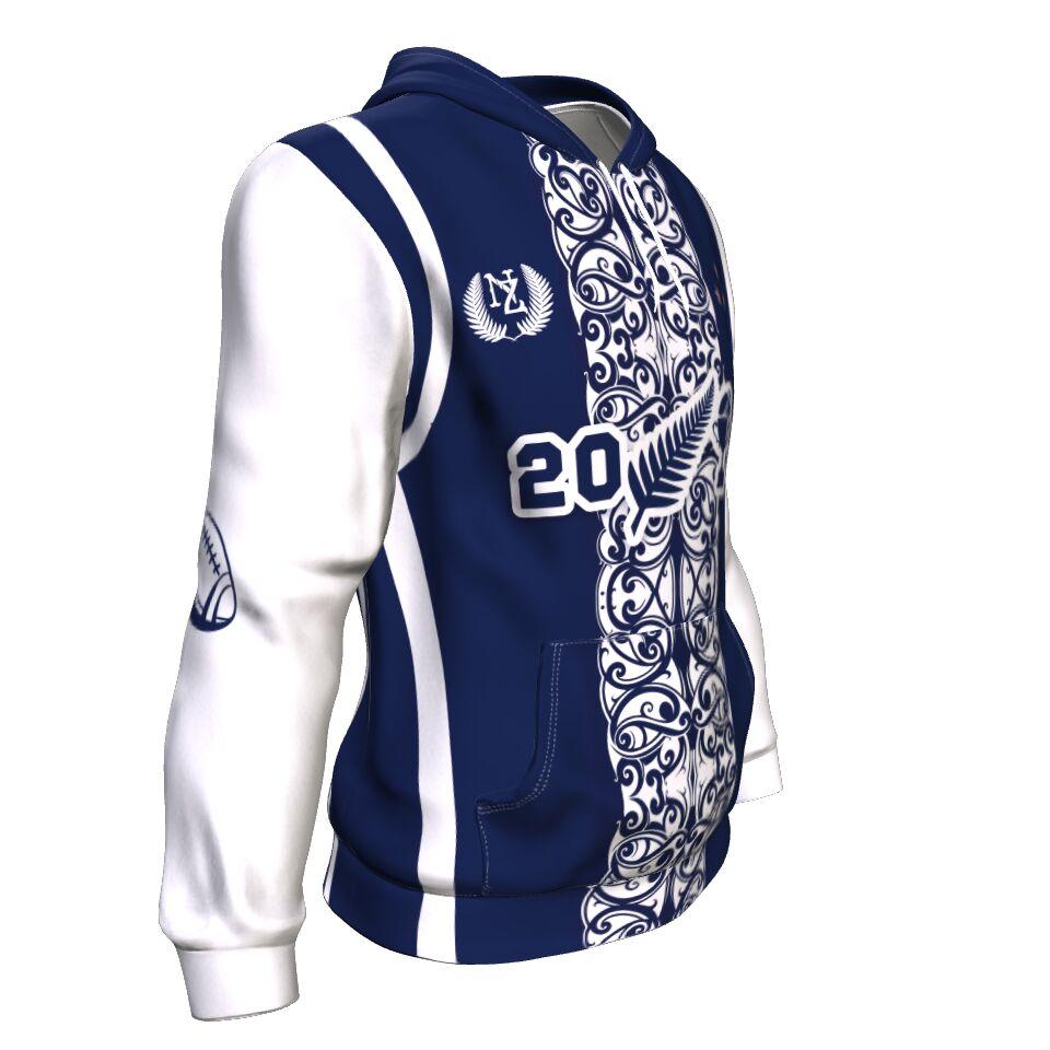 Rugby 2019 Hoodie Maori New Zealand K5 Navy - Vibe Hoodie Shop