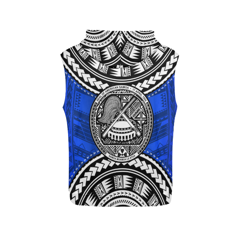 American Samoa Zip Sleeveless Hoodie - Samoa Muamua Le Atua - Vibe Hoodie Shop