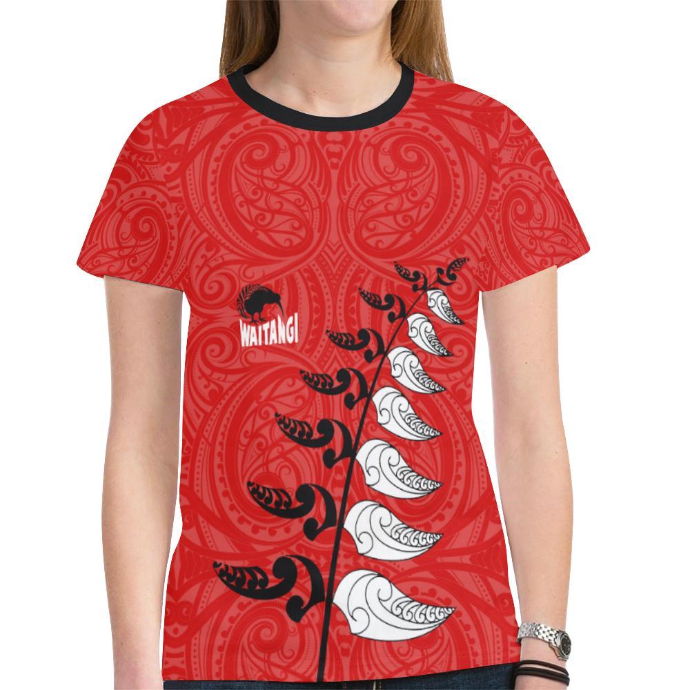 New Zealand Shirt, Maori Waitangi Red T shirts - Vibe Hoodie Shop