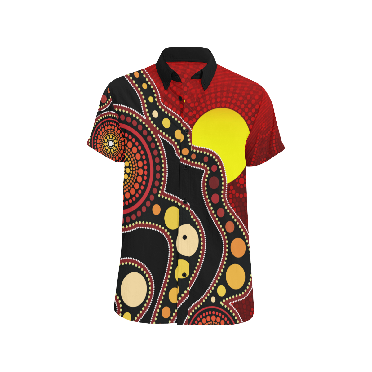 Aboriginal Short Sleeve Shirt, Australia Aboriginal Lives Matter Flag Circle Dot Painting ArT shirt - Vibe Hoodie Shop