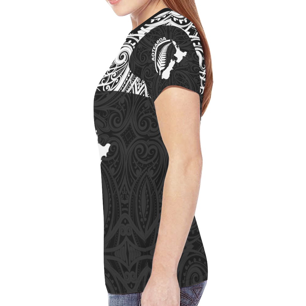 New Zealand Rugby Shirt, Aotearoa And Silver Fern All Over Print T shirts - Vibe Hoodie Shop