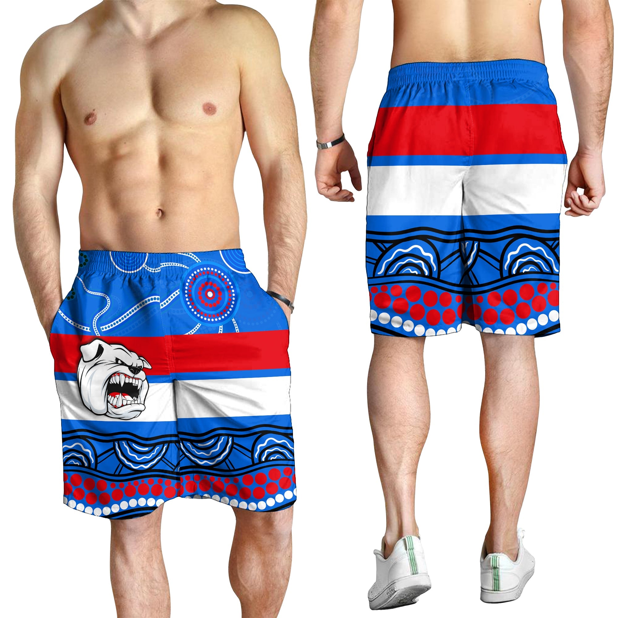 Bulldogs Indigenous Men Shorts Shirt Western Football - Vibe Hoodie Shop