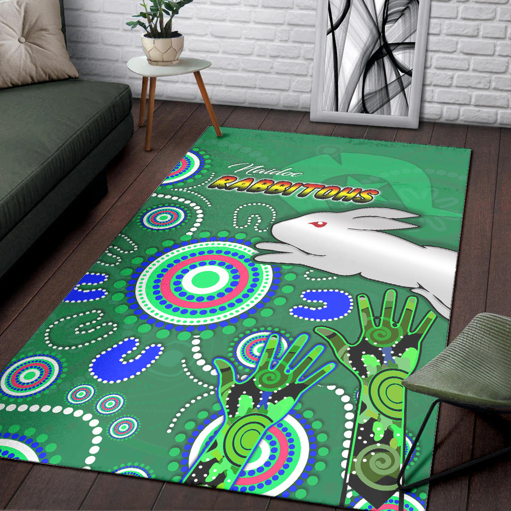 NAIDOC Rabbitohs 2021 Area Rug Health Life - Vibe Hoodie Shop