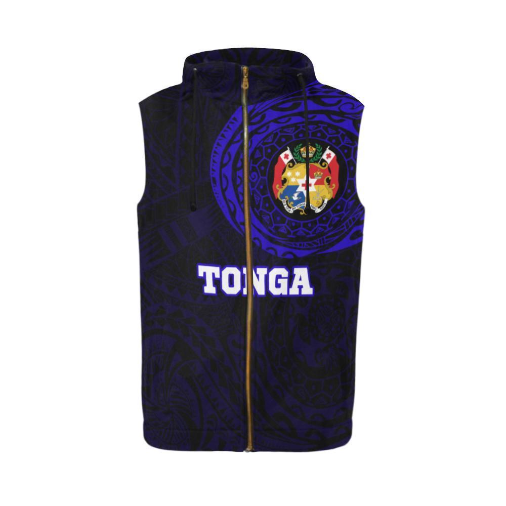 Tonga In My Heart Zipper Sleeveless Hoodie Blue - Vibe Hoodie Shop