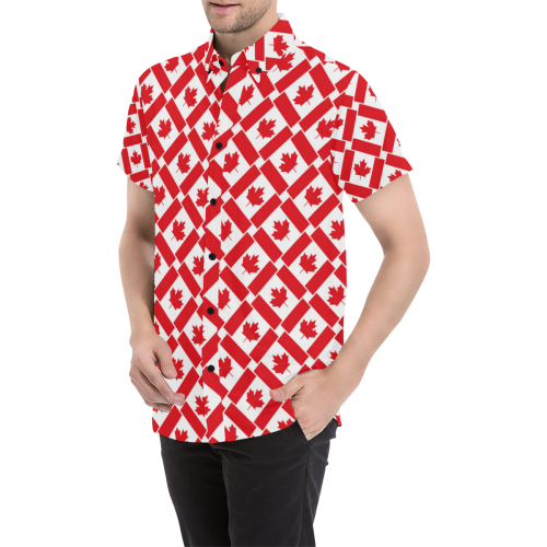 Canada Flag Seamless Short Sleeve Shirt - Vibe Hoodie Shop