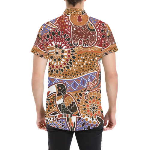 Short Sleeve Shirt - Aboriginal Dot Painting Shirt Ver02 - Vibe Hoodie Shop