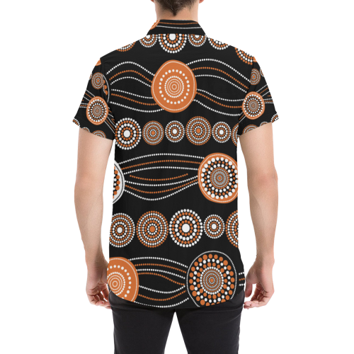 Short Sleeve Shirt - Aboriginal Dot Painting Shirt Ver03 - Vibe Hoodie Shop