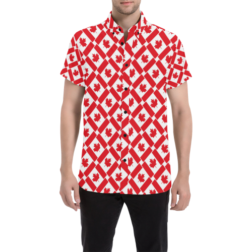 Canada Flag Seamless Short Sleeve Shirt - Vibe Hoodie Shop