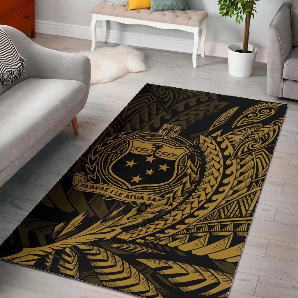 Samoa Area Rug - Gold Color Wings Style - Vibe Hoodie Shop