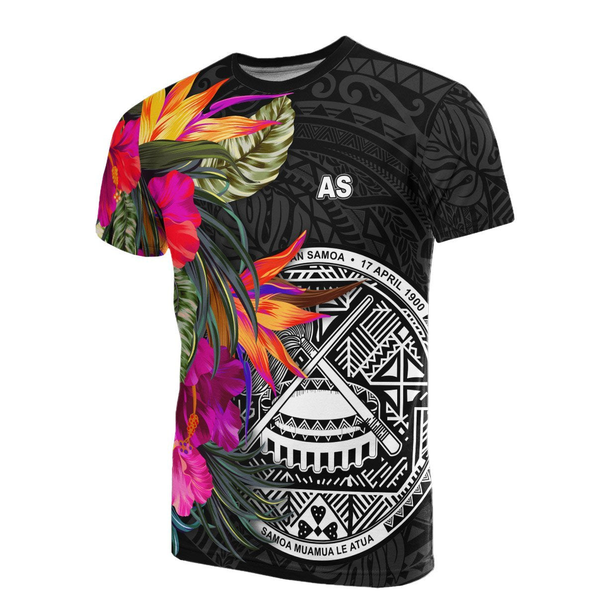 Vibe Hoodie American Samoa T shirt - Hibiscus Polynesian Pattern - Vibe Hoodie Shop