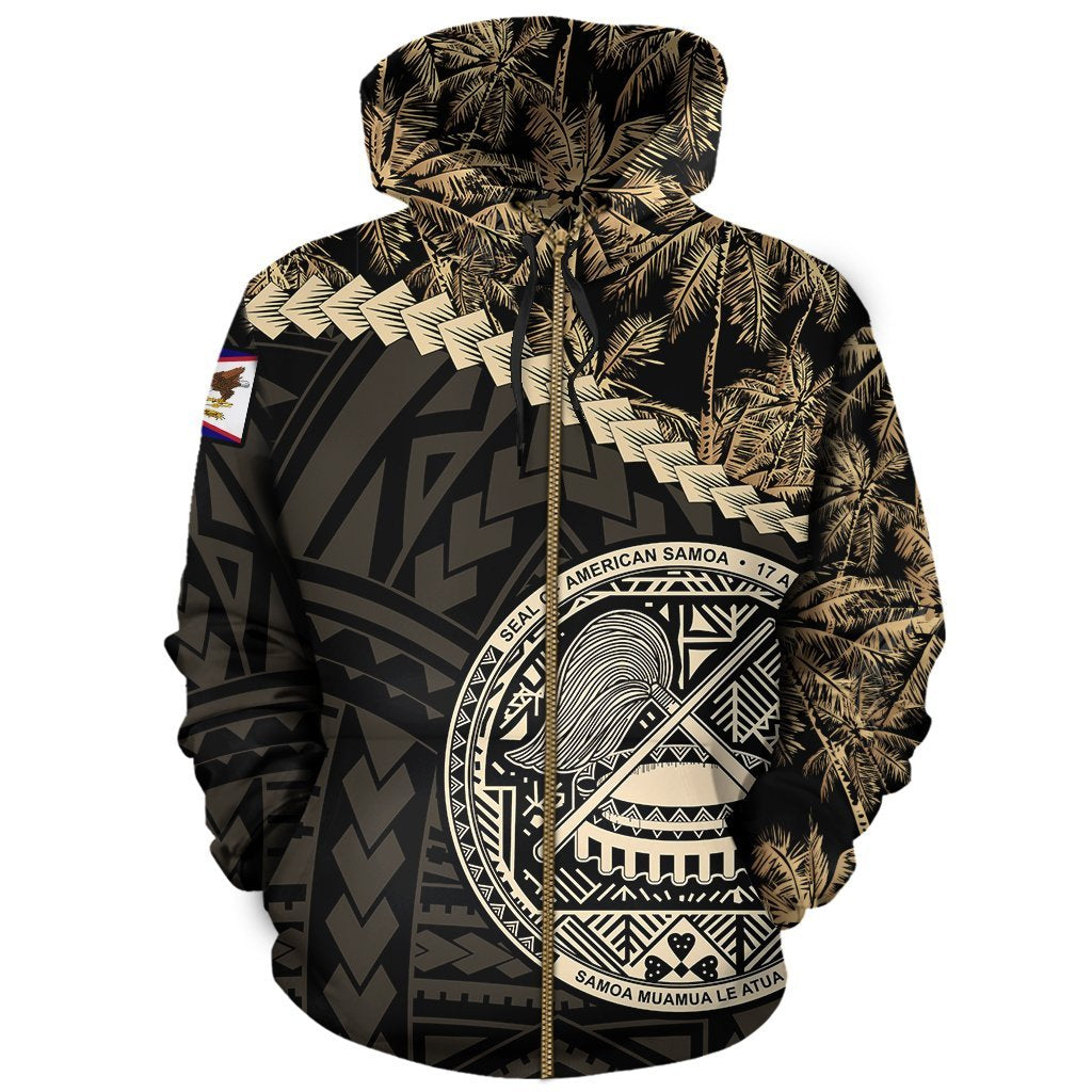 American Samoa Zip Hoodie Golden Coconut - Vibe Hoodie Shop