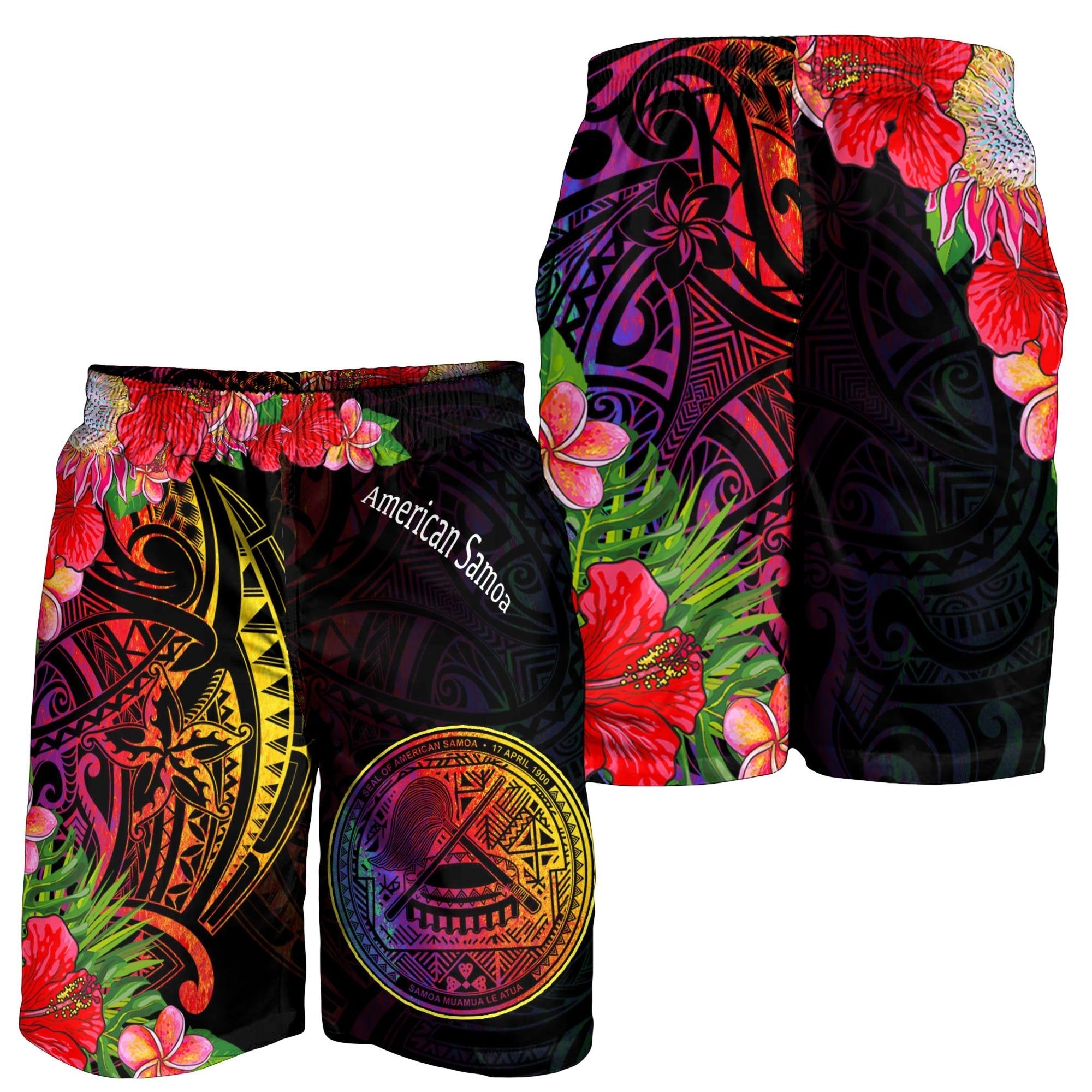 American Samoa Men's Shorts - Tropical Hippie Style - Vibe Hoodie Shop