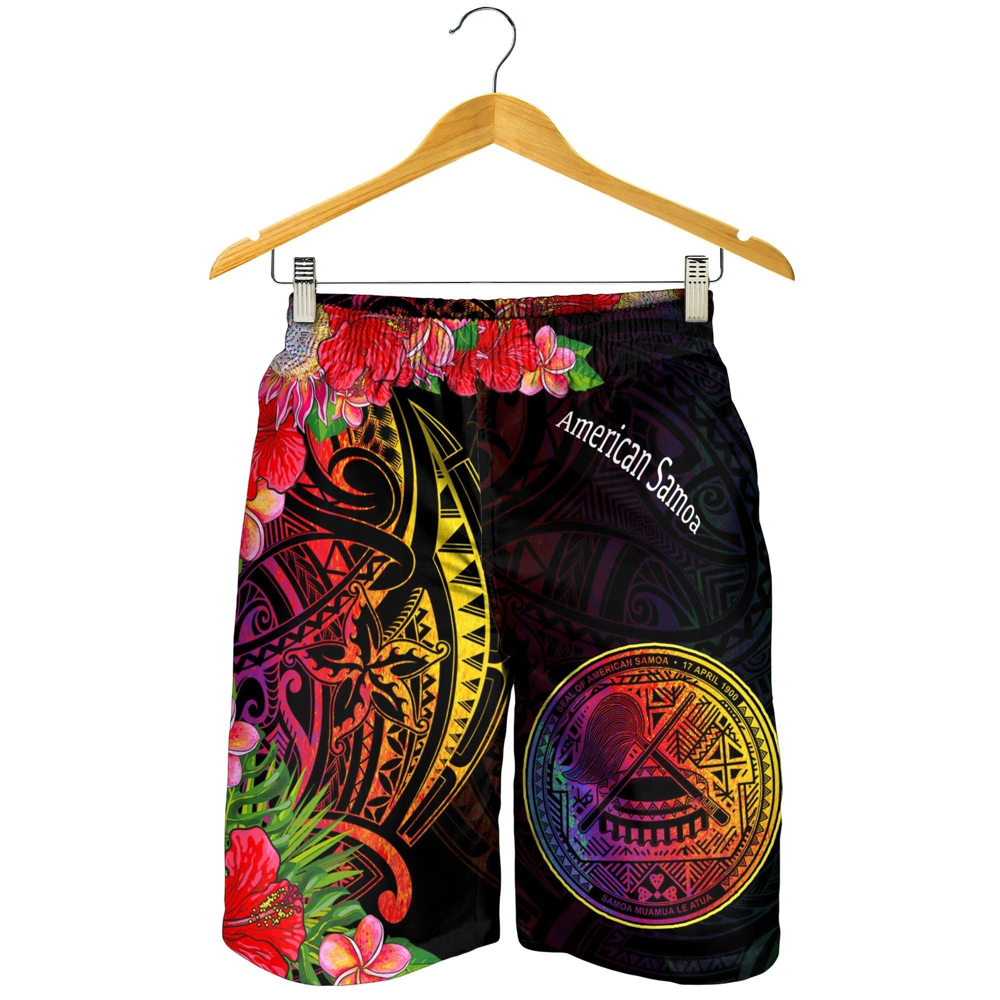 American Samoa Men's Shorts - Tropical Hippie Style - Vibe Hoodie Shop