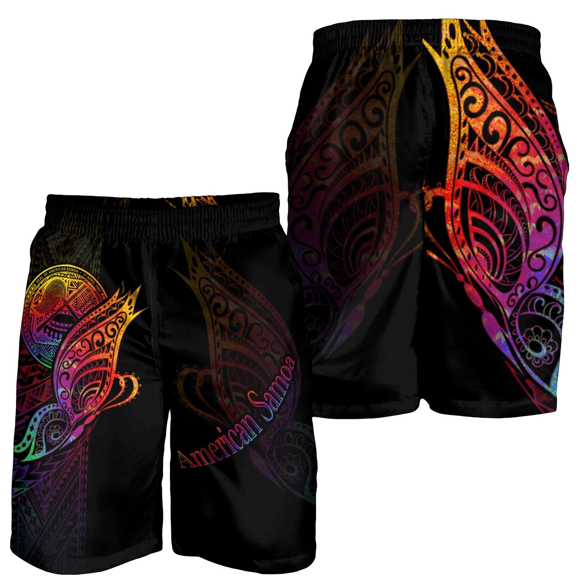 American Samoa Men's Shorts - Butterfly Polynesian Style - Vibe Hoodie Shop