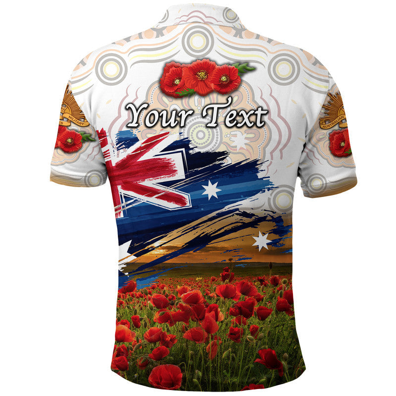 Australia Aboriginal ANZAC Polo Shirt Poppy Vibes - White - Vibe Hoodie Shop