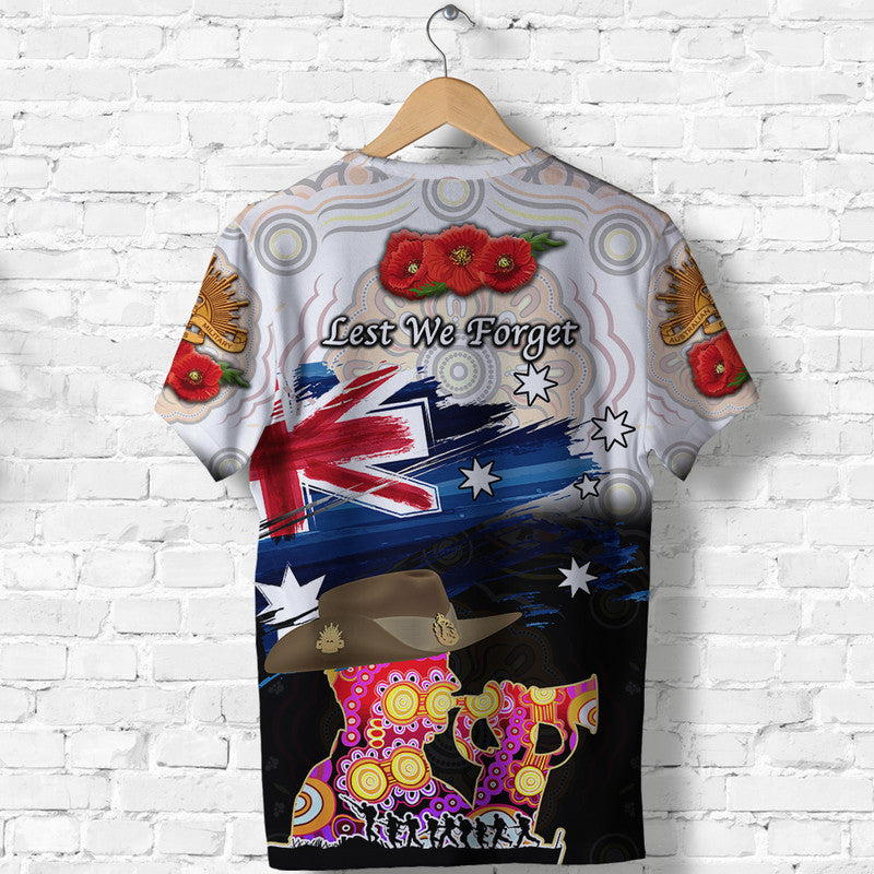 Australia Aboriginal ANZAC T shirt Remembrance Vibes - White - Vibe Hoodie Shop