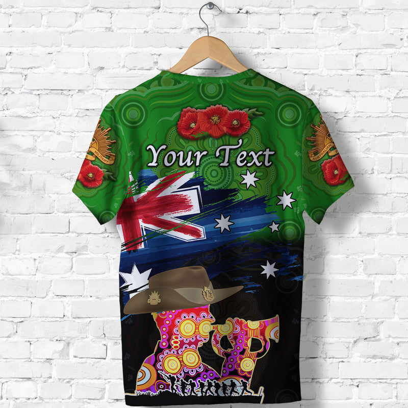 (Custom Personalised) Australia Aboriginal ANZAC T shirt Remembrance Vibes - Green - Vibe Hoodie Shop