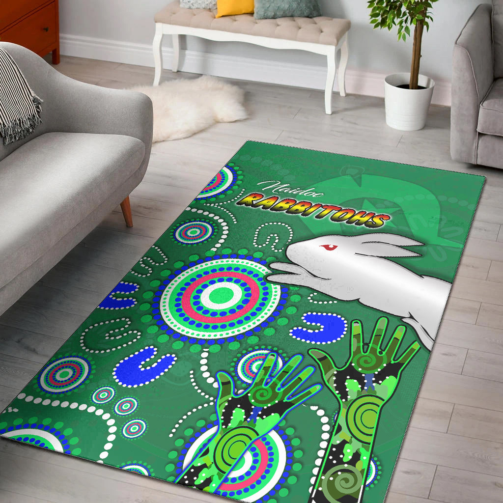 NAIDOC Rabbitohs 2021 Area Rug Health Life - Vibe Hoodie Shop