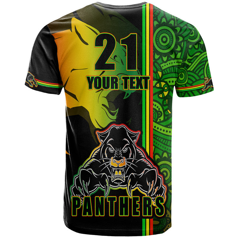 (Custom Personalised) Penrith Panthers T Shirt Angry Panther Indigenous Aboriginal Style LT9 - Vibe Hoodie Shop