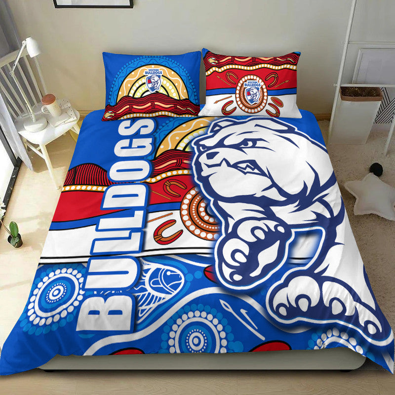 Western Bulldogs Aboriginal Football Bedding Set Dogs Style - Vibe Hoodie Shop