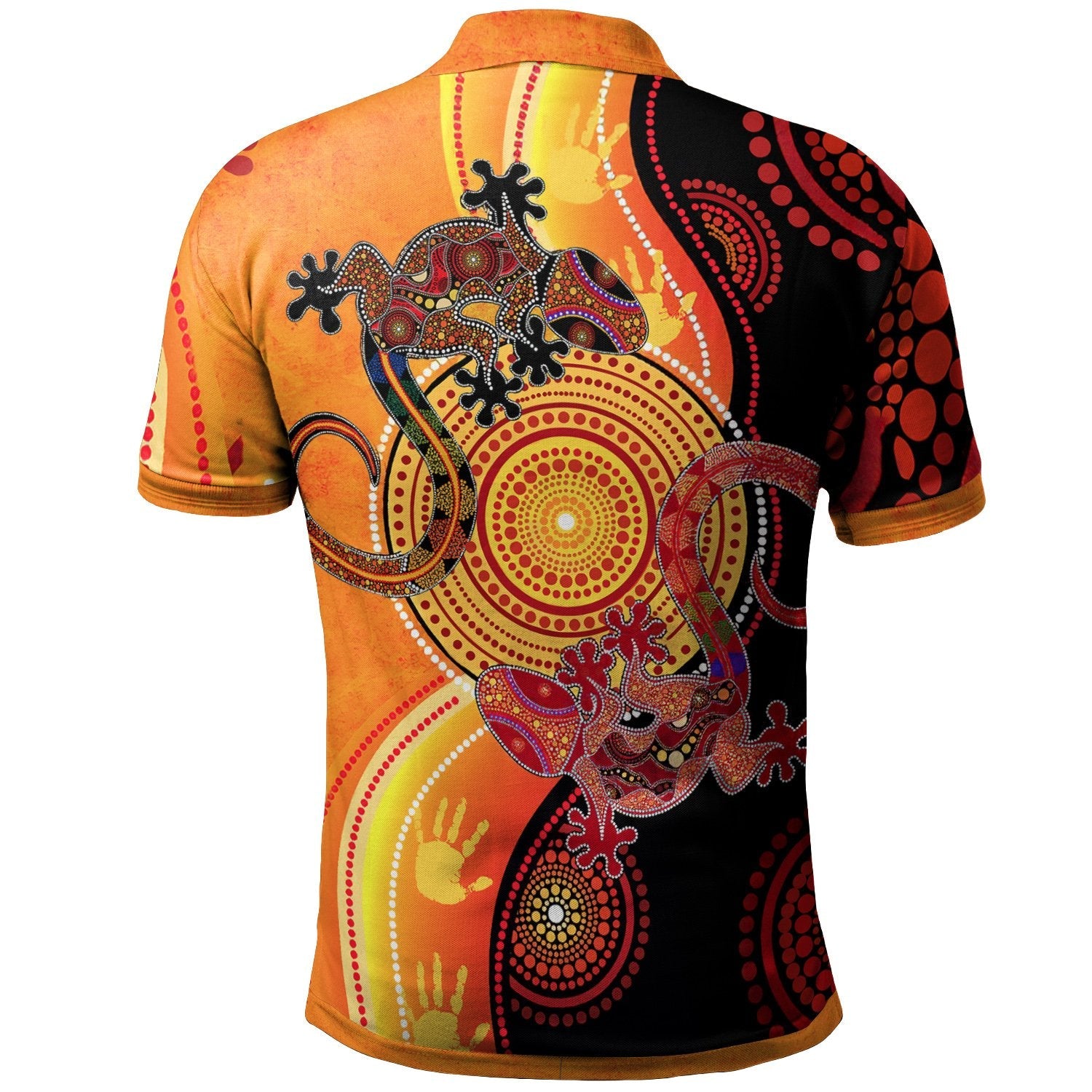 Aboriginal Polo Shirt - Couple Aboriginal Lizards - RLT20 - Vibe Hoodie Shop