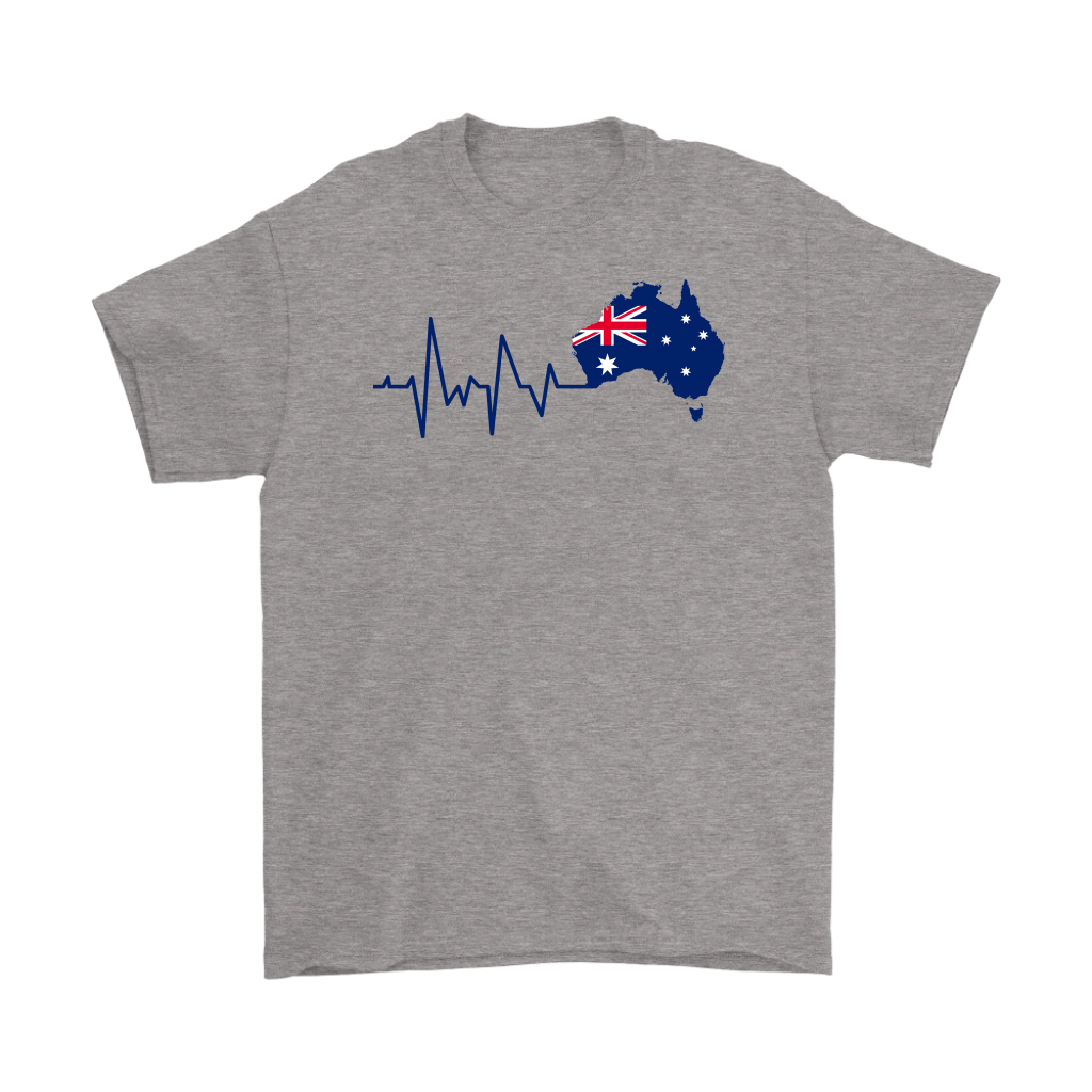 T shirt - Aus Flag T shirt Heartbeat - Unisex - Vibe Hoodie Shop