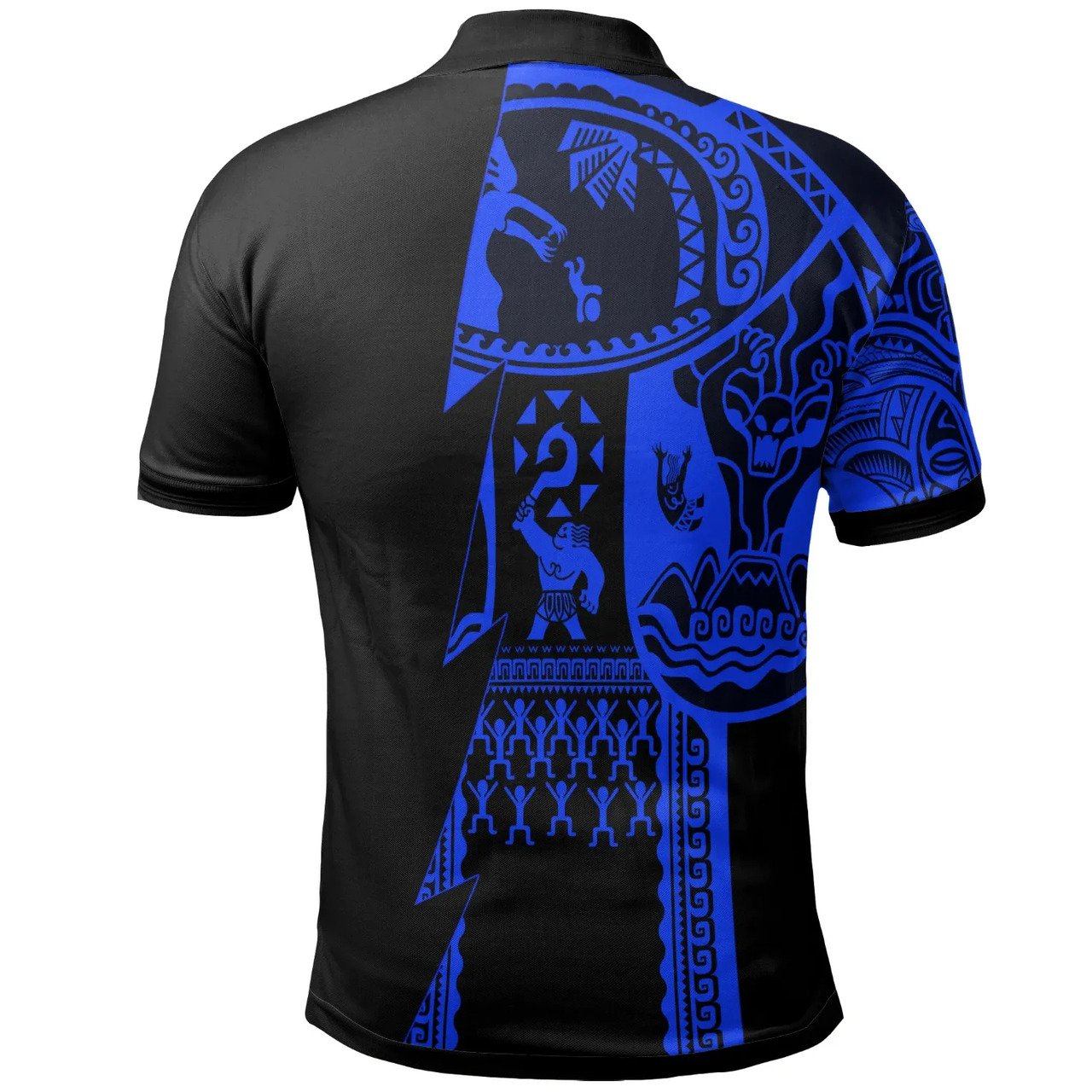 Vibe Hoodie Tonga Polo Shirt - Maui Moana Tattoo with Seal Tonga Blue - Vibe Hoodie Shop