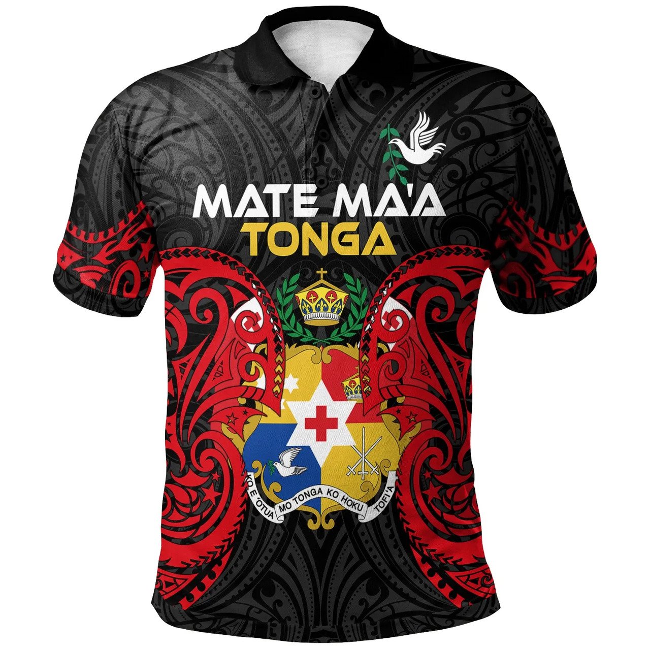 Vibe Hoodie Tonga Polo Shirt - Polynesian Mate Ma'a Tonga Coat Of Arm Spirit - Vibe Hoodie Shop