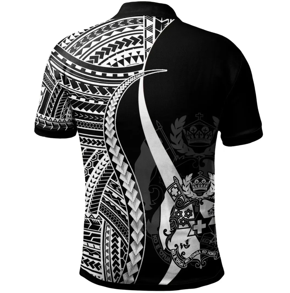 Vibe Hoodie Tonga (Custom Text) Polo Shirt White - Polynesian Tentacle Tribal Pattern - Vibe Hoodie Shop