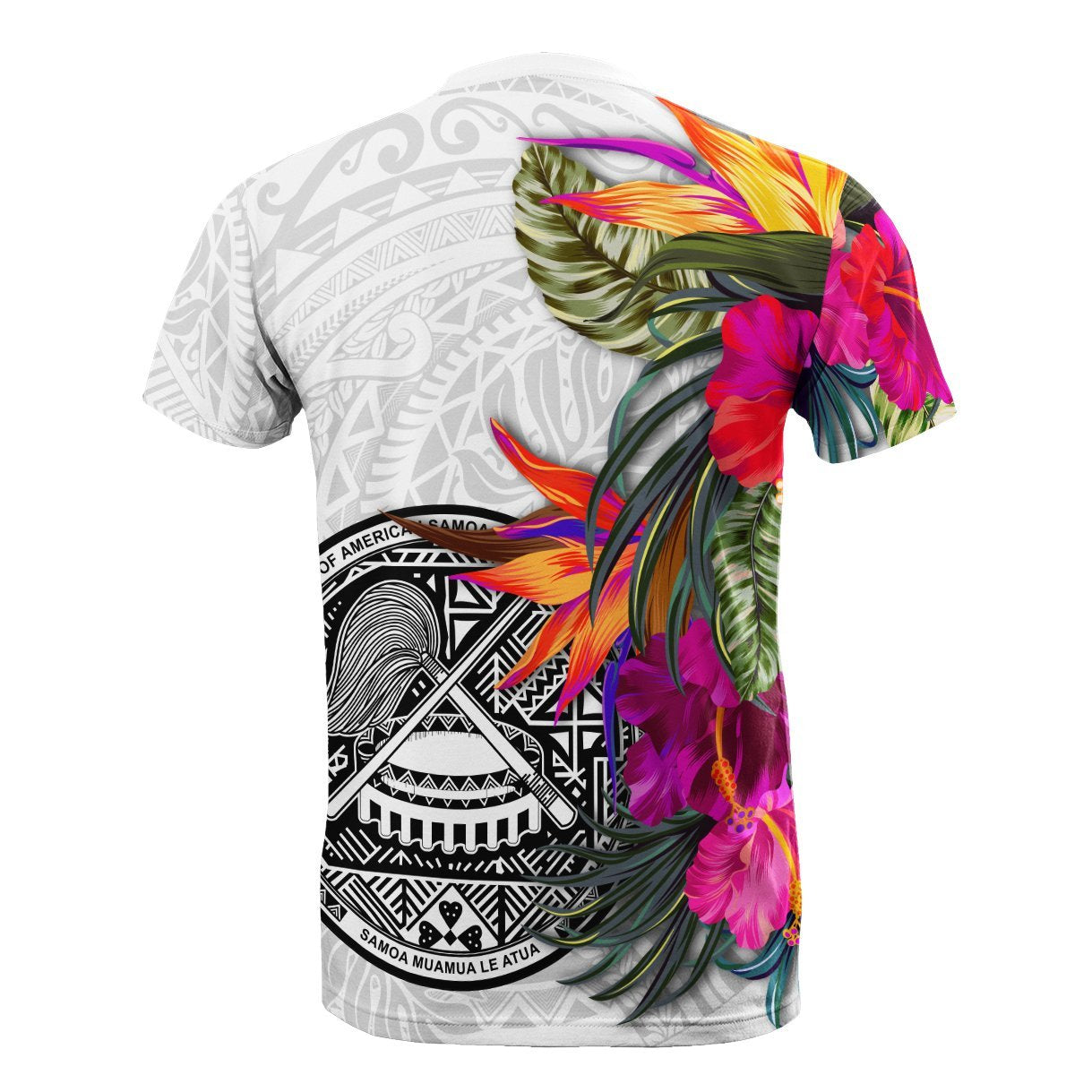 Vibe Hoodie American Samoa T shirt Polynesian Hibiscus White Pattern - Vibe Hoodie Shop