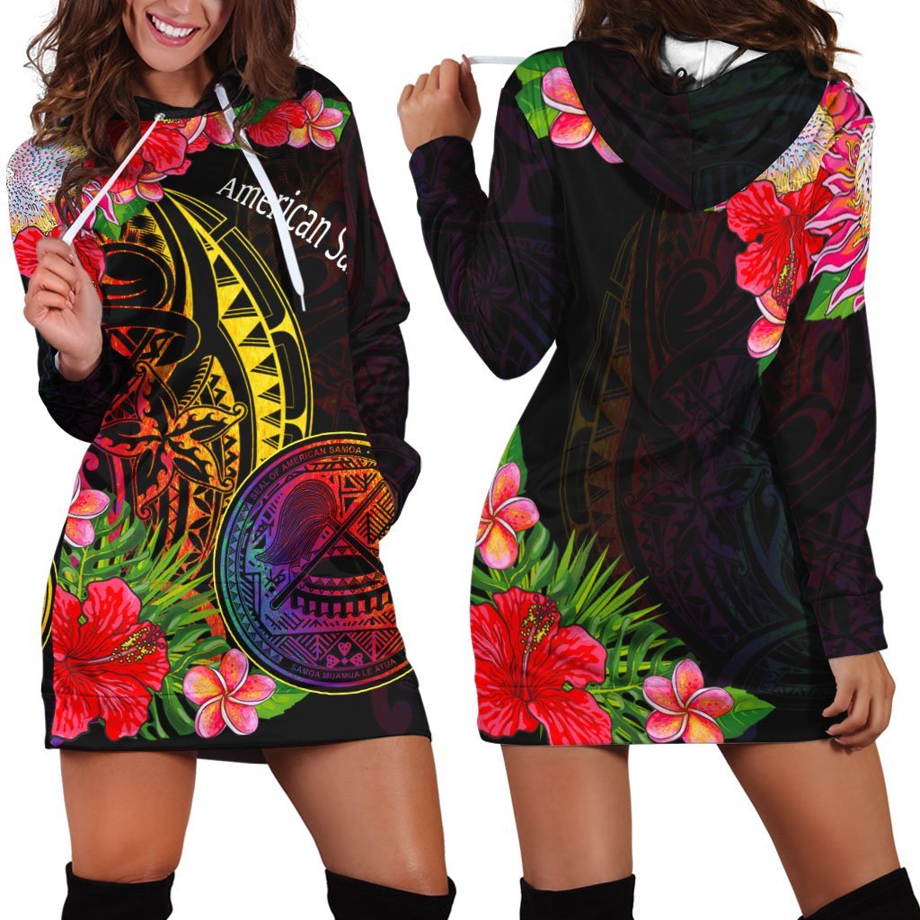 American Samoa Hoodie Dress - Tropical Hippie Style - Vibe Hoodie Shop