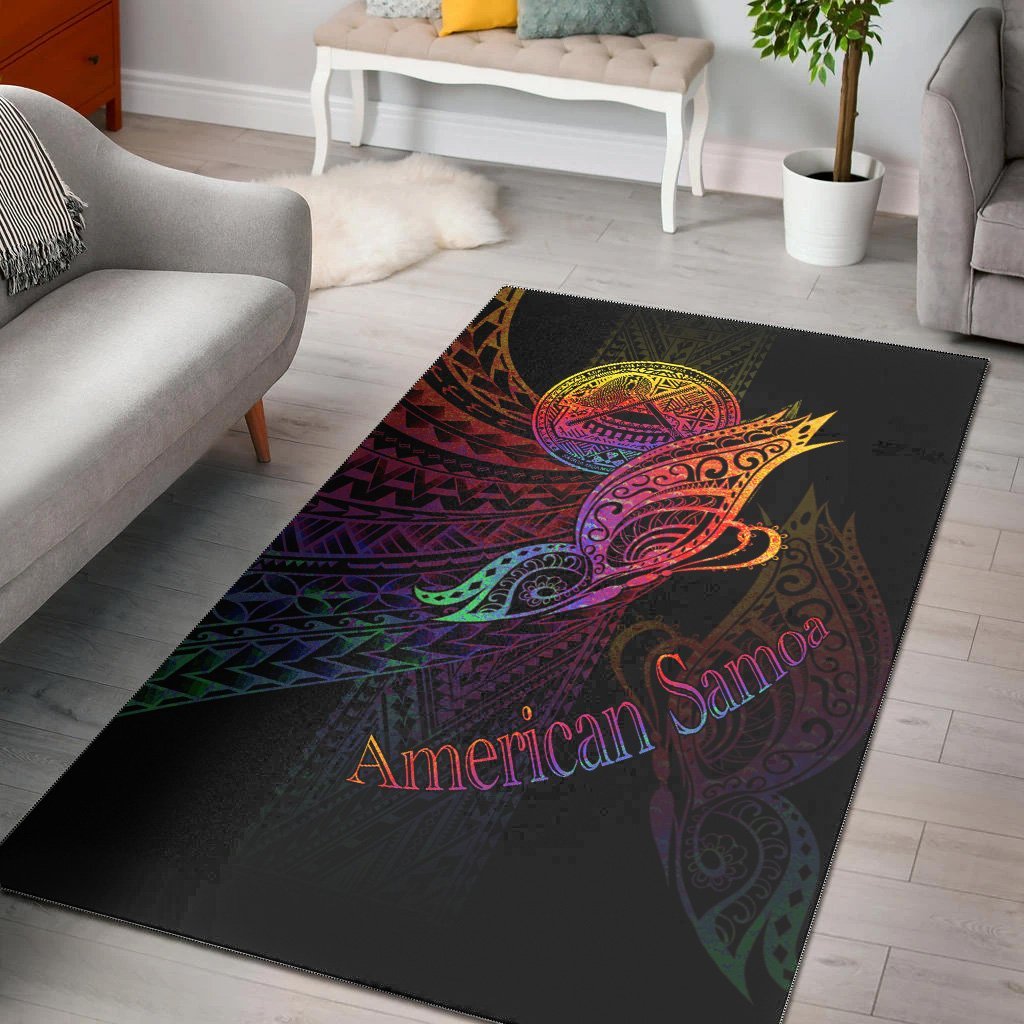 American Samoa Area Rug - Butterfly Polynesian Style - Vibe Hoodie Shop