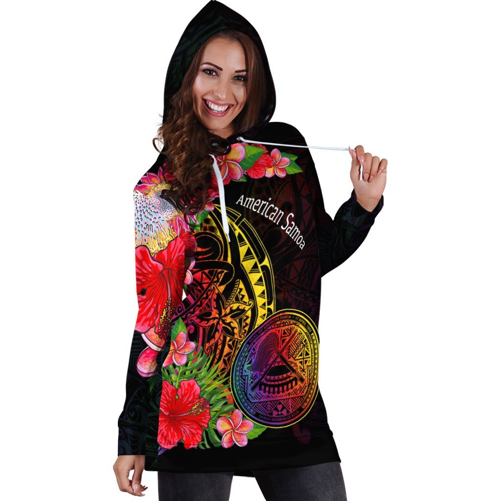 American Samoa Hoodie Dress - Tropical Hippie Style - Vibe Hoodie Shop