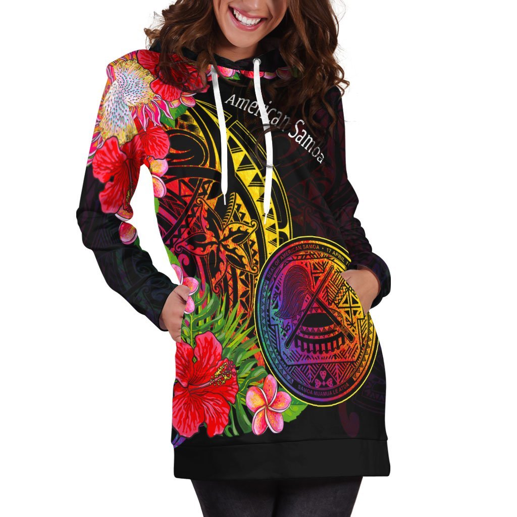 American Samoa Hoodie Dress - Tropical Hippie Style - Vibe Hoodie Shop