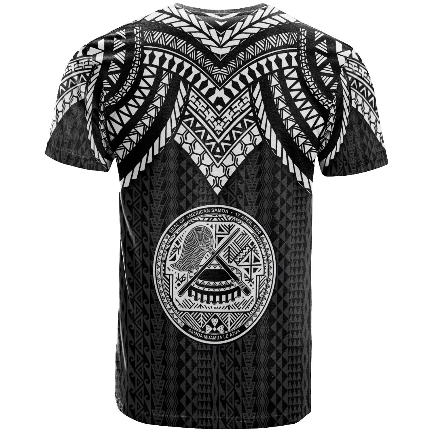 Vibe Hoodie American Samoa Custom Personalised T shirt - Polynesian Armor Style Black - Vibe Hoodie Shop