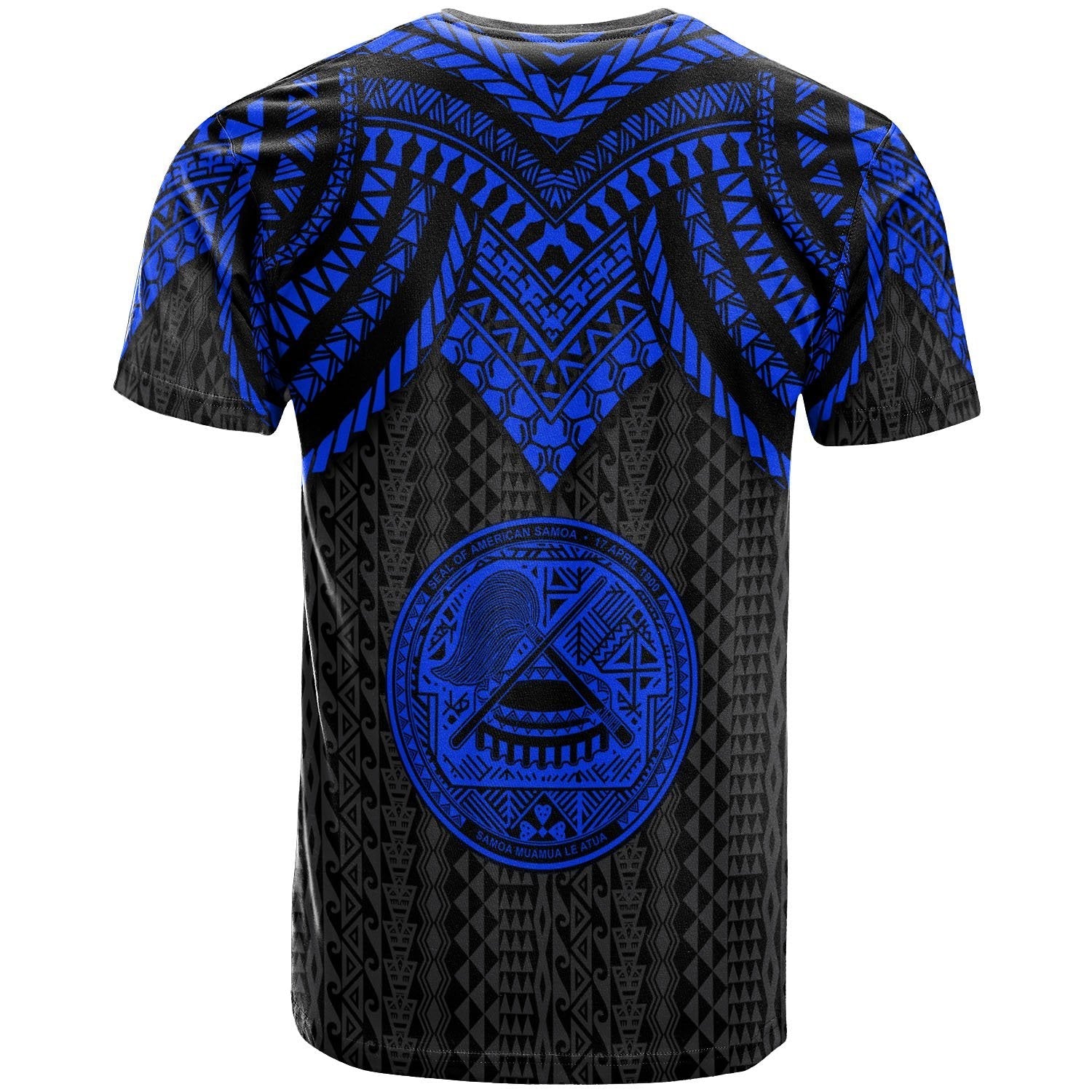 Vibe Hoodie American Samoa T shirt - Polynesian Armor Style Blue - Vibe Hoodie Shop