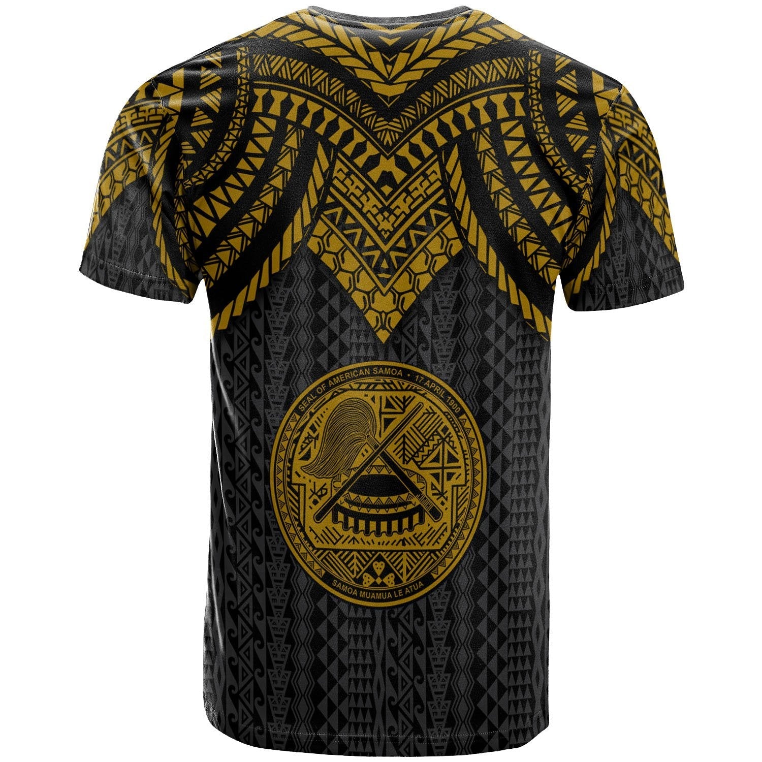 Vibe Hoodie American Samoa T shirt - Polynesian Armor Style Gold - Vibe Hoodie Shop