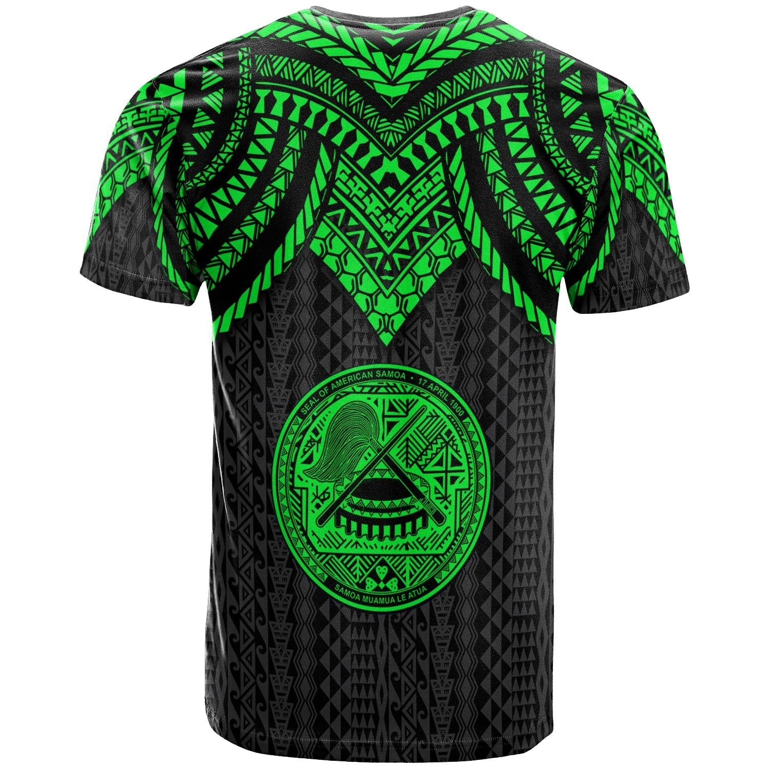Vibe Hoodie American Samoa T shirt - Polynesian Armor Style Green - Vibe Hoodie Shop
