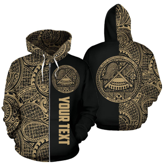 American Samoa Zip - Up Hoodie Polynesian Half Style (Custom) - Vibe Hoodie Shop