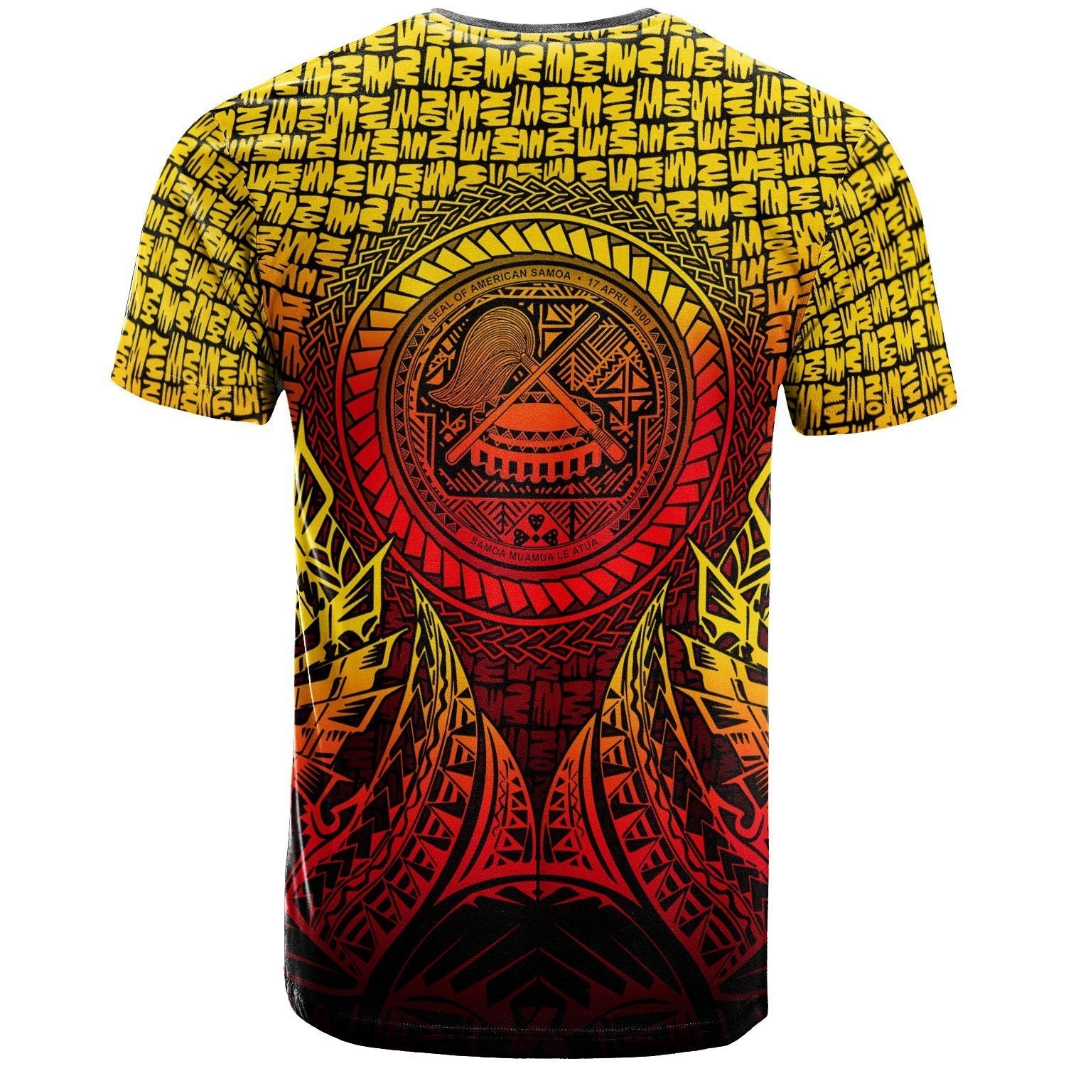 American Samoa T shirt - Circle Pattern Yellow - Vibe Hoodie Shop