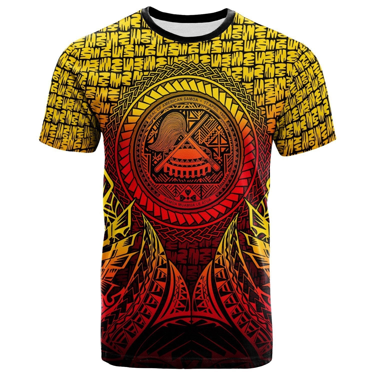 American Samoa T shirt - Circle Pattern Yellow - Vibe Hoodie Shop