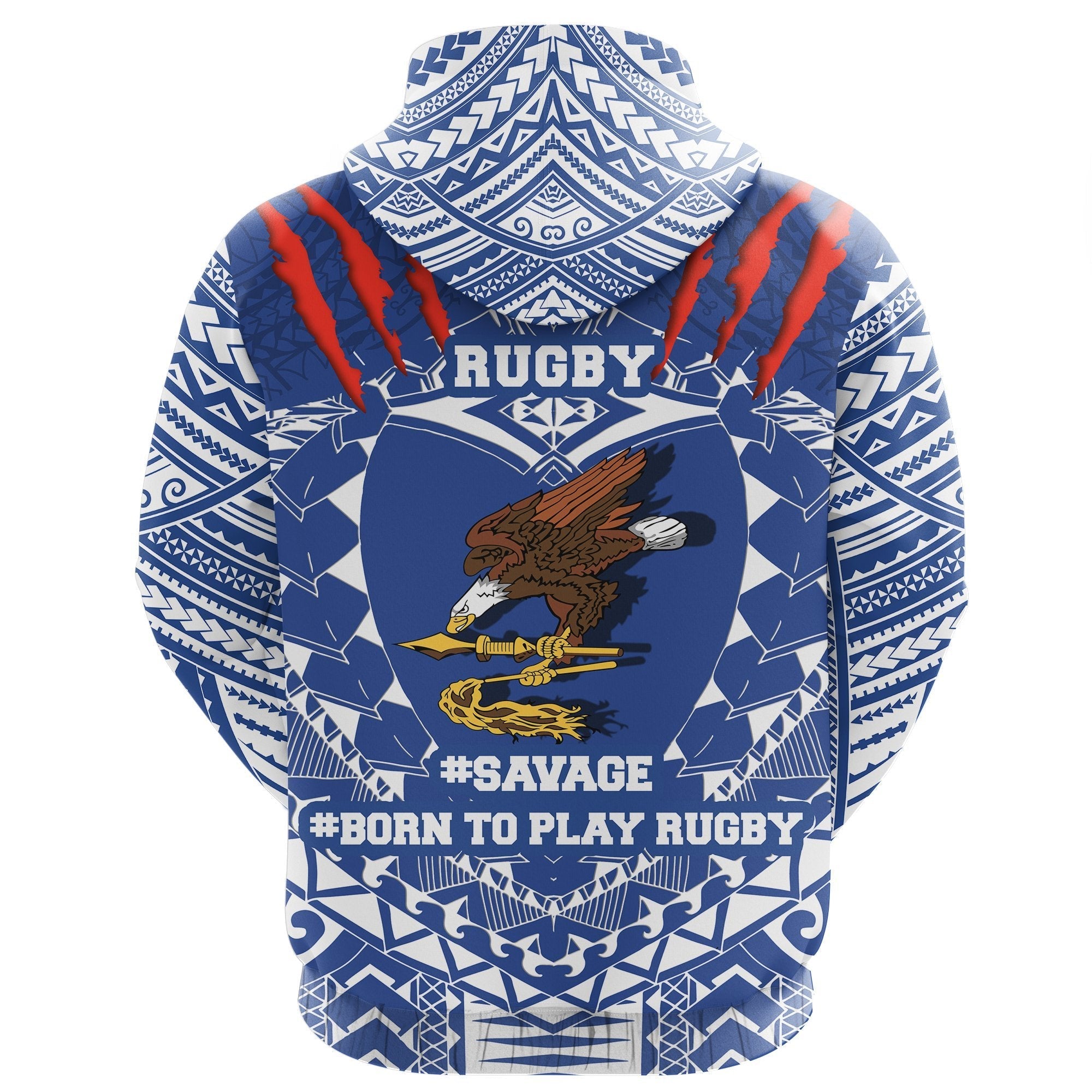 American Samoa Tattoo Rugby Hoodie - Vibe Hoodie Shop