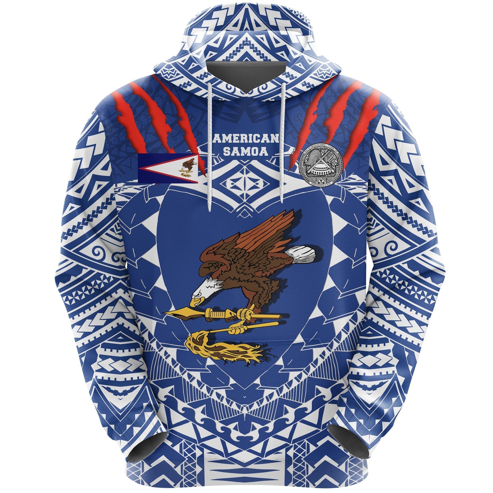 American Samoa Tattoo Rugby Hoodie - Vibe Hoodie Shop