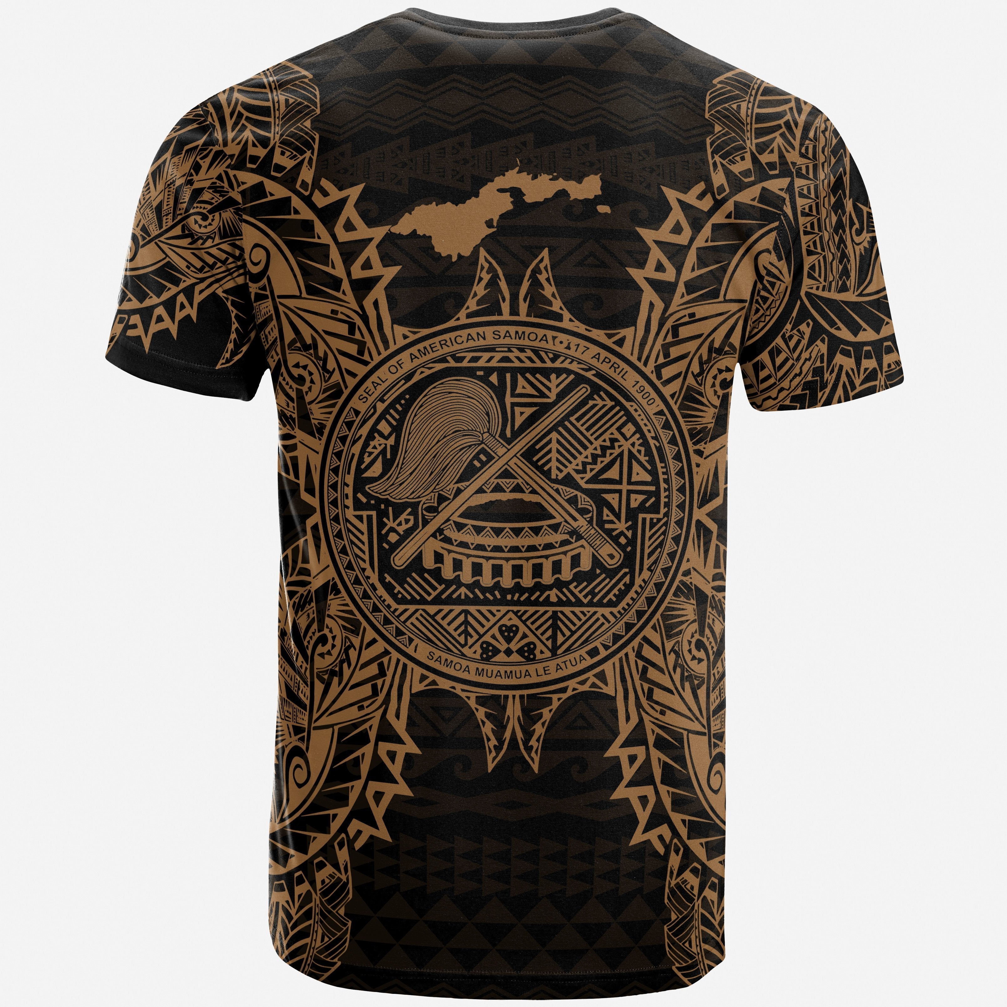 Vibe Hoodie American Samoa T shirt - American Samoa Seal Map Polynesian Tattoo Gold - Vibe Hoodie Shop