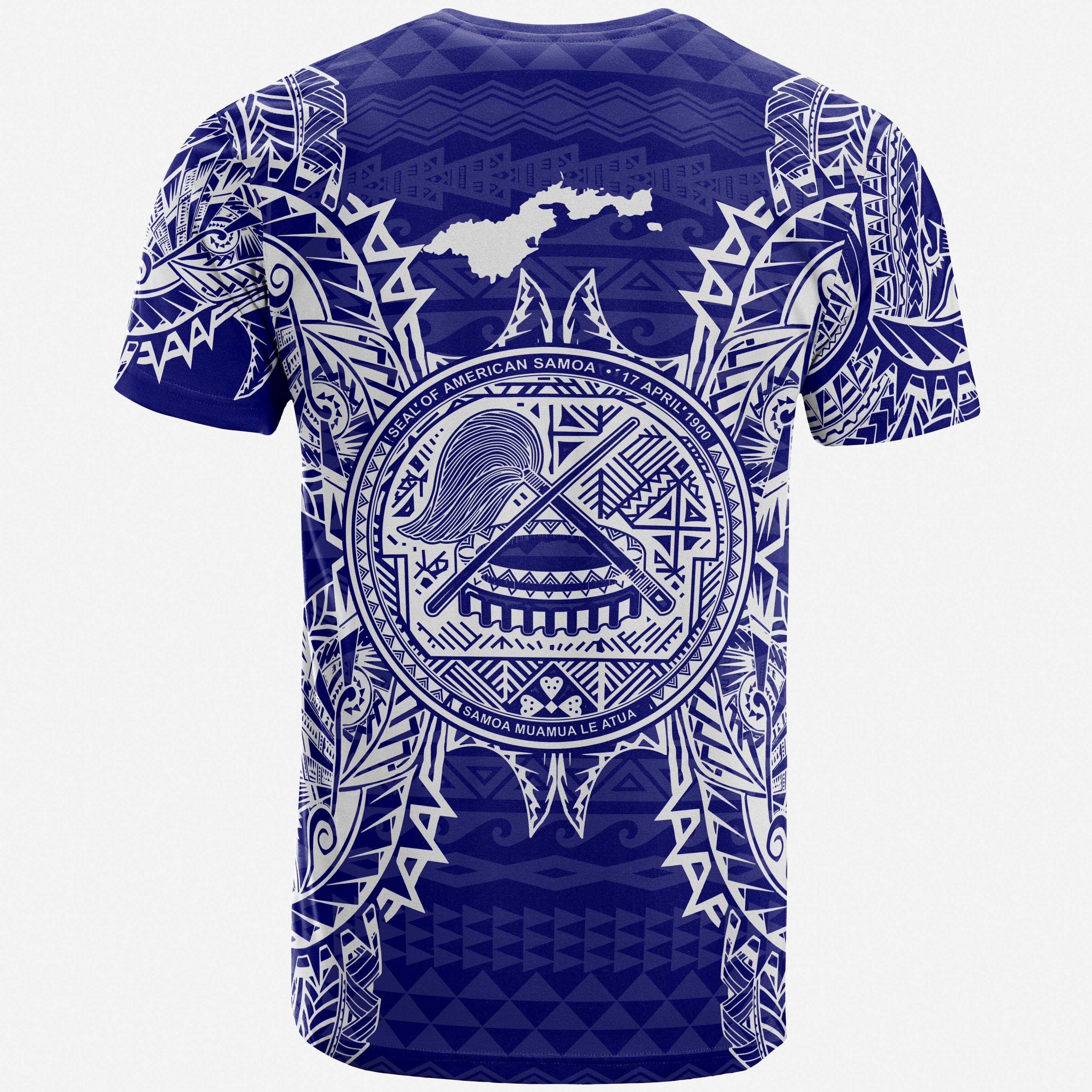 Vibe Hoodie American Samoa T shirt - American Samoa Seal Map Polynesian Tattoo Blue - Vibe Hoodie Shop