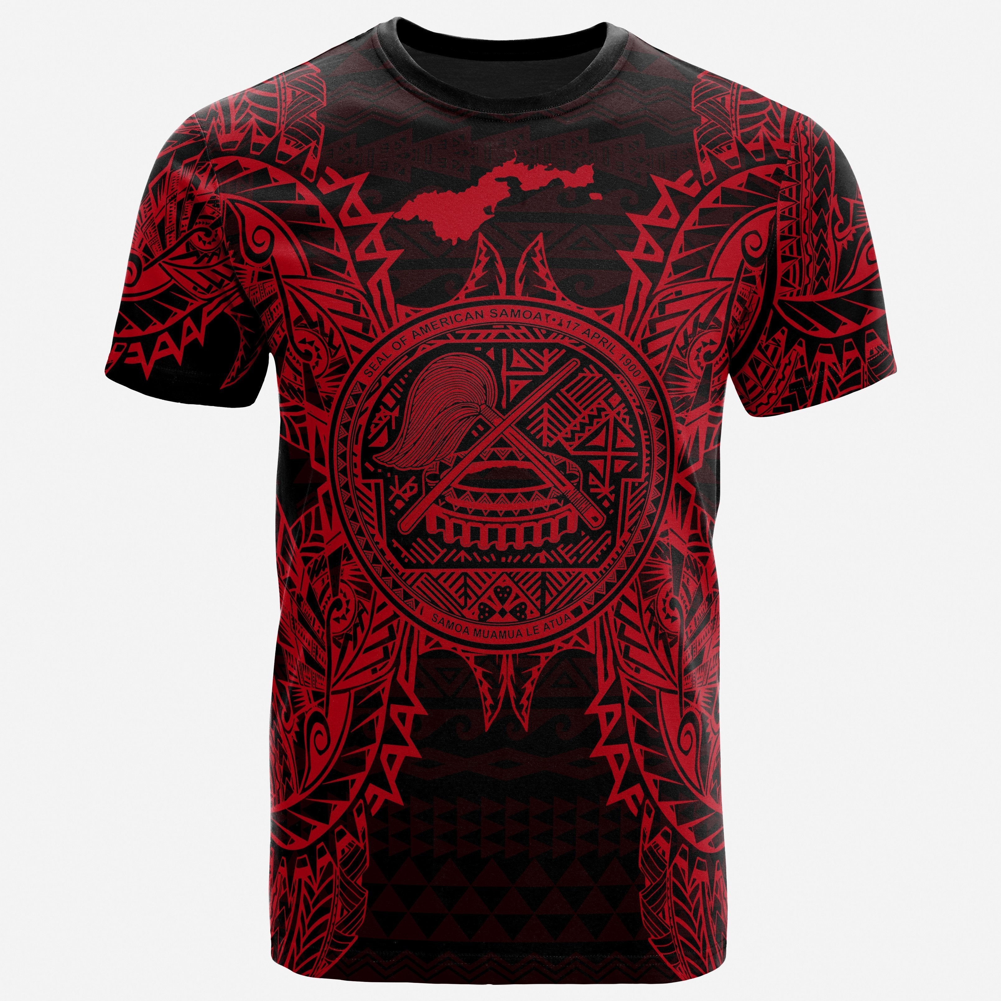 Vibe Hoodie American Samoa T shirt - American Samoa Seal Map Polynesian Tattoo Red - Vibe Hoodie Shop